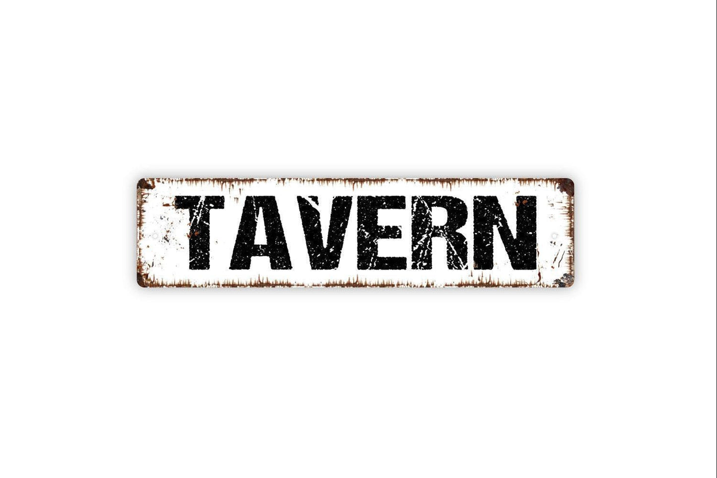 Tavern Sign – Rustic Farmhouse Bar Pub Wall Decor – Home Basement Man Cave Entertainment Room Sign – Metal Sign or Sticker
