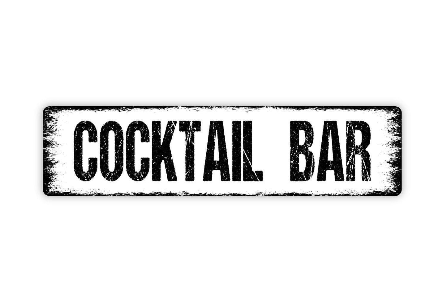 Cocktail Bar Sign - Pub Saloon Club Vinyl Sticker Or  Metal Street Sign or Door Name Plate Plaque