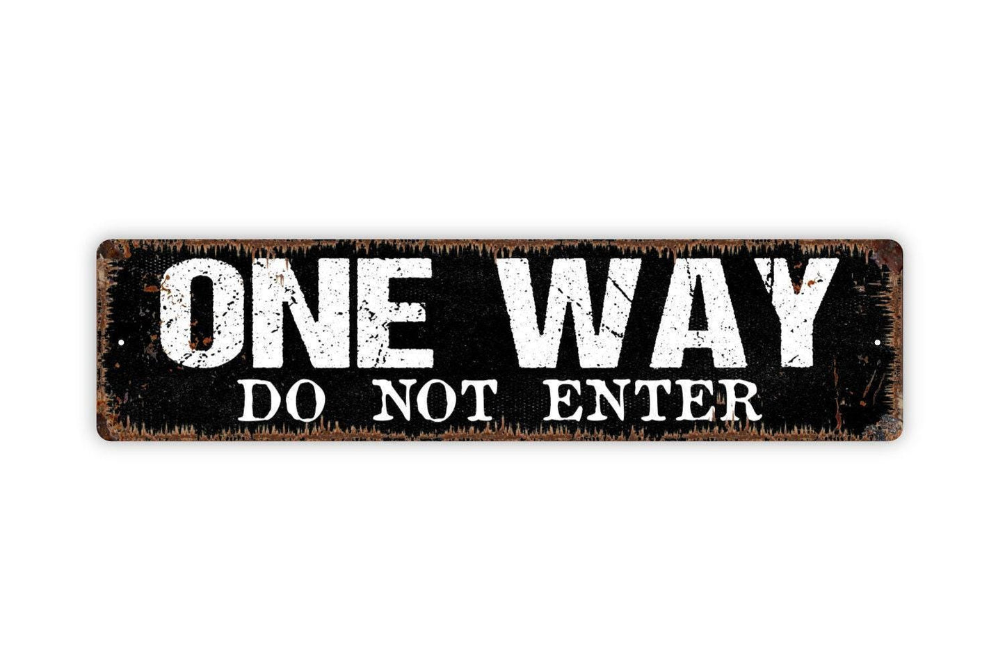 One Way Do Not Enter Sign - No Outlet Turn Around Private Drive Vinyl Sticker Or  Street Metal Sign or Door Name Plate Plaque
