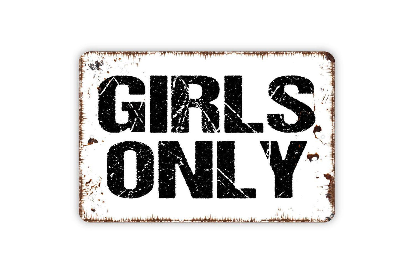 Girls Only Sign, Clubhouse Metal Sign, Farmhouse Contemporary Modern Wall Metal Sign
