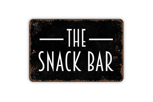 The Snack Bar Sign - Kitchen Pantry Metal Wall Art - Indoor or Outdoor
