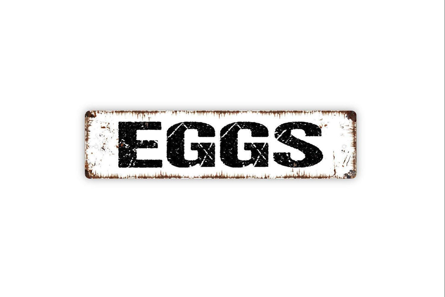 Eggs Sign - Kitchen Vinyl Sticker Or  Custom Metal Street Sign or Door Name Plate Plaque