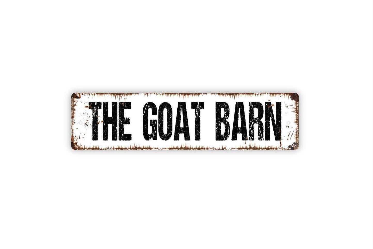The Goat Barn Sign – Farm Animal Wall Decor for Barnyard or Homestead – Goat Lover Gift Sign – Country Farm Wall Art – Metal Sign or Sticker
