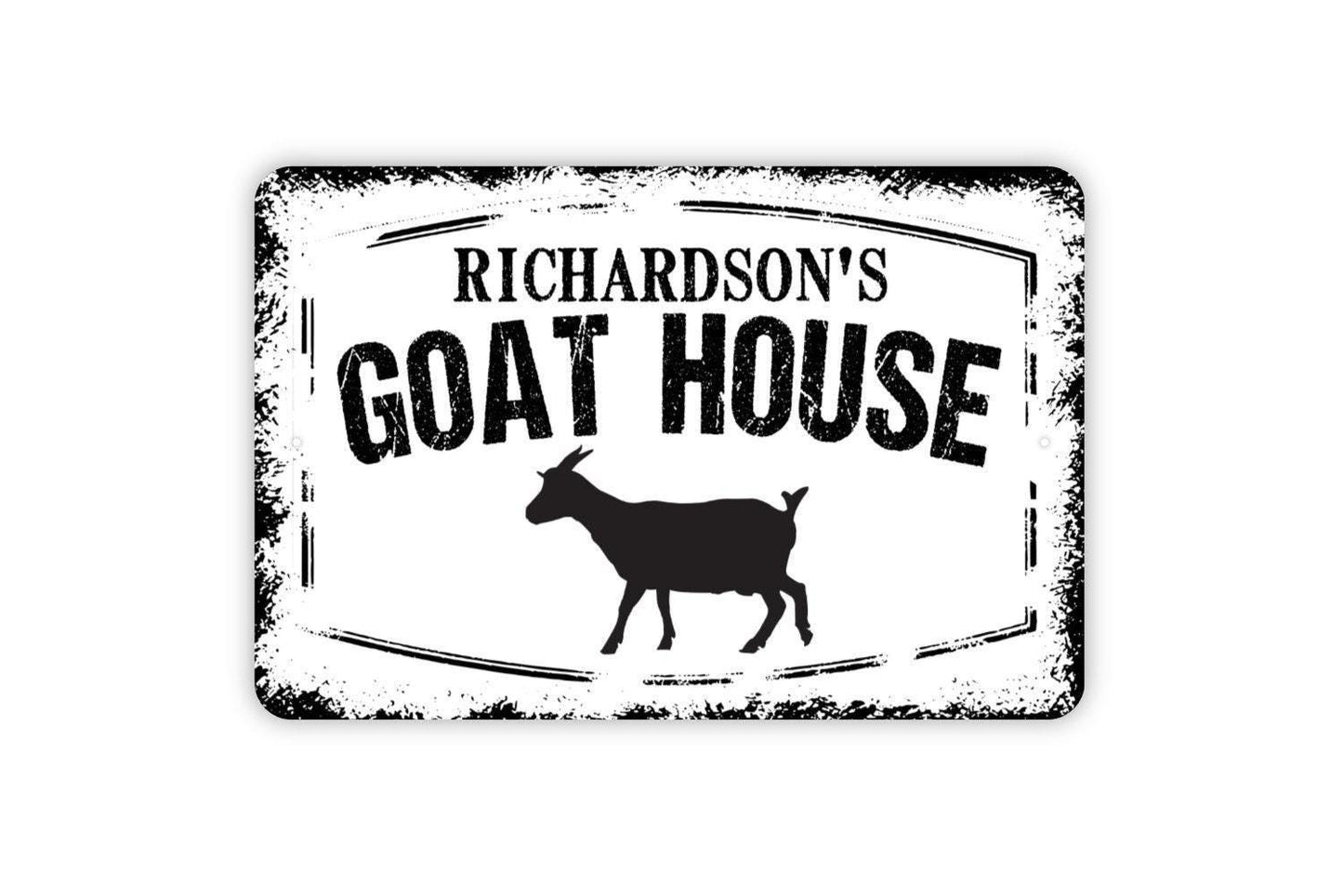 Personalized Goat House Sign - Custom Your Name Goat Barn Farm Metal Wall Art Indoor Or Outdoor
