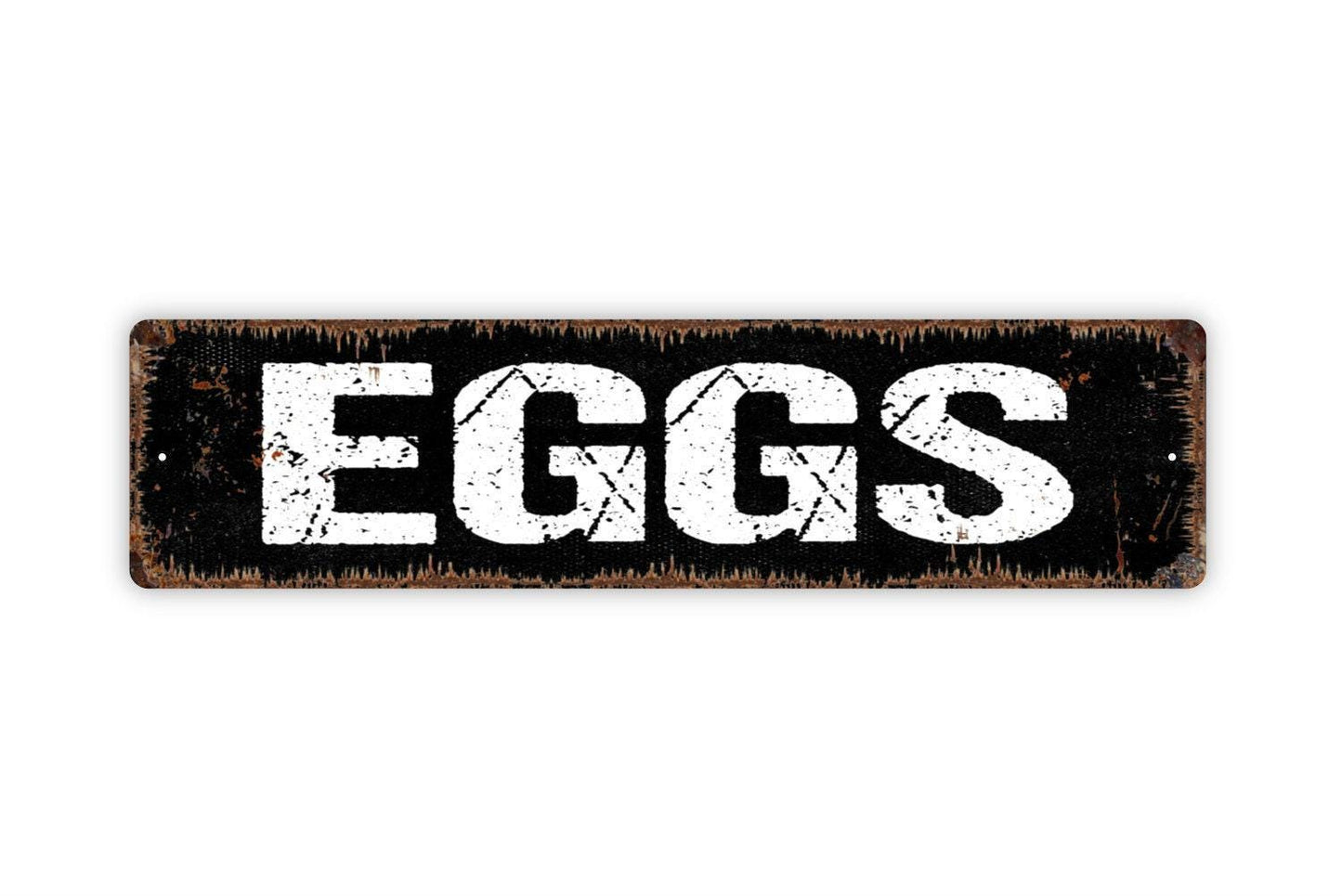 Eggs Sign - Kitchen Vinyl Sticker Or  Custom Metal Street Sign or Door Name Plate Plaque