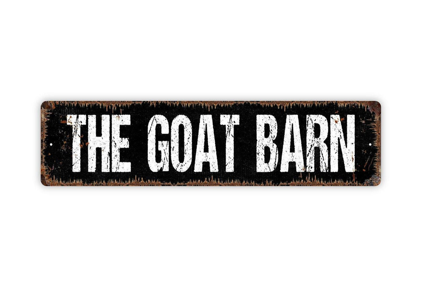 The Goat Barn Sign – Farm Animal Wall Decor for Barnyard or Homestead – Goat Lover Gift Sign – Country Farm Wall Art – Metal Sign or Sticker