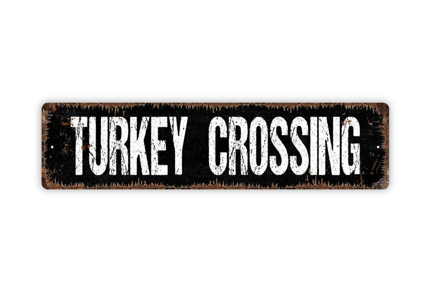 Turkey Crossing Sign - Bird Animal Farm Beware Caution Hen Tom Rooster Vinyl Sticker Or  Street Metal Sign or Door Name Plate Plaque