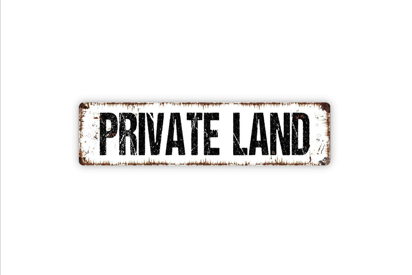 Private Land Sign - Do Not Enter Private Property No Trespassing Vinyl Sticker Or  Street Metal Sign or Door Name Plate Plaque