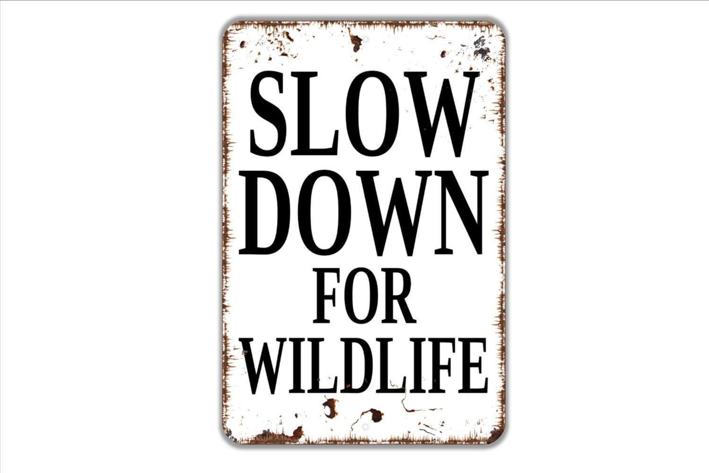 Slow Down For Wildlife Sign | Animal Crossing Yard Decor | Metal Sign or Vinyl Sticker for Driveway Road Fence Garden