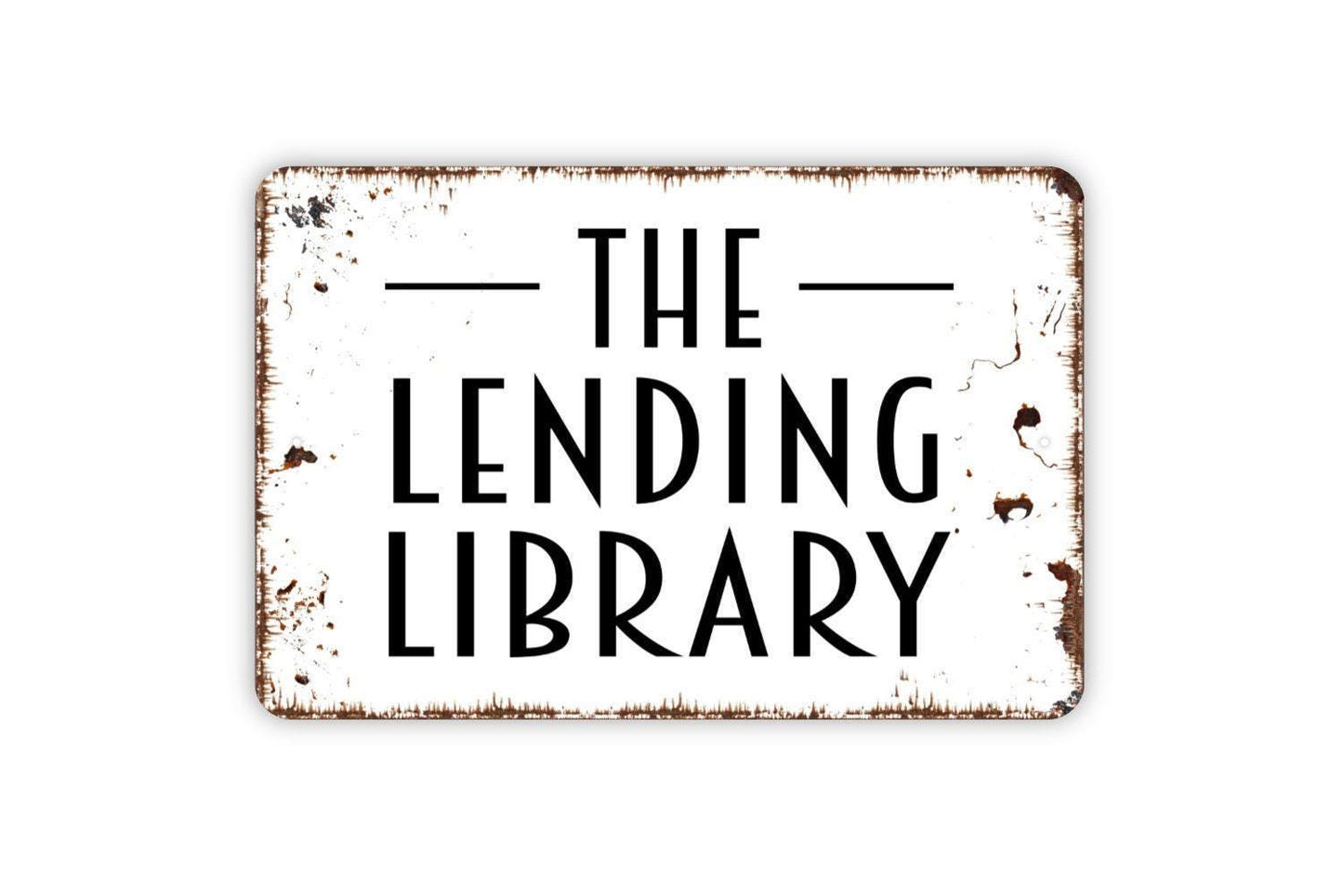 The Lending Library Sign | Neighborhood Book Exchange Sign | Community Reading Swap Library Decor | Metal Sign or Vinyl Sticker