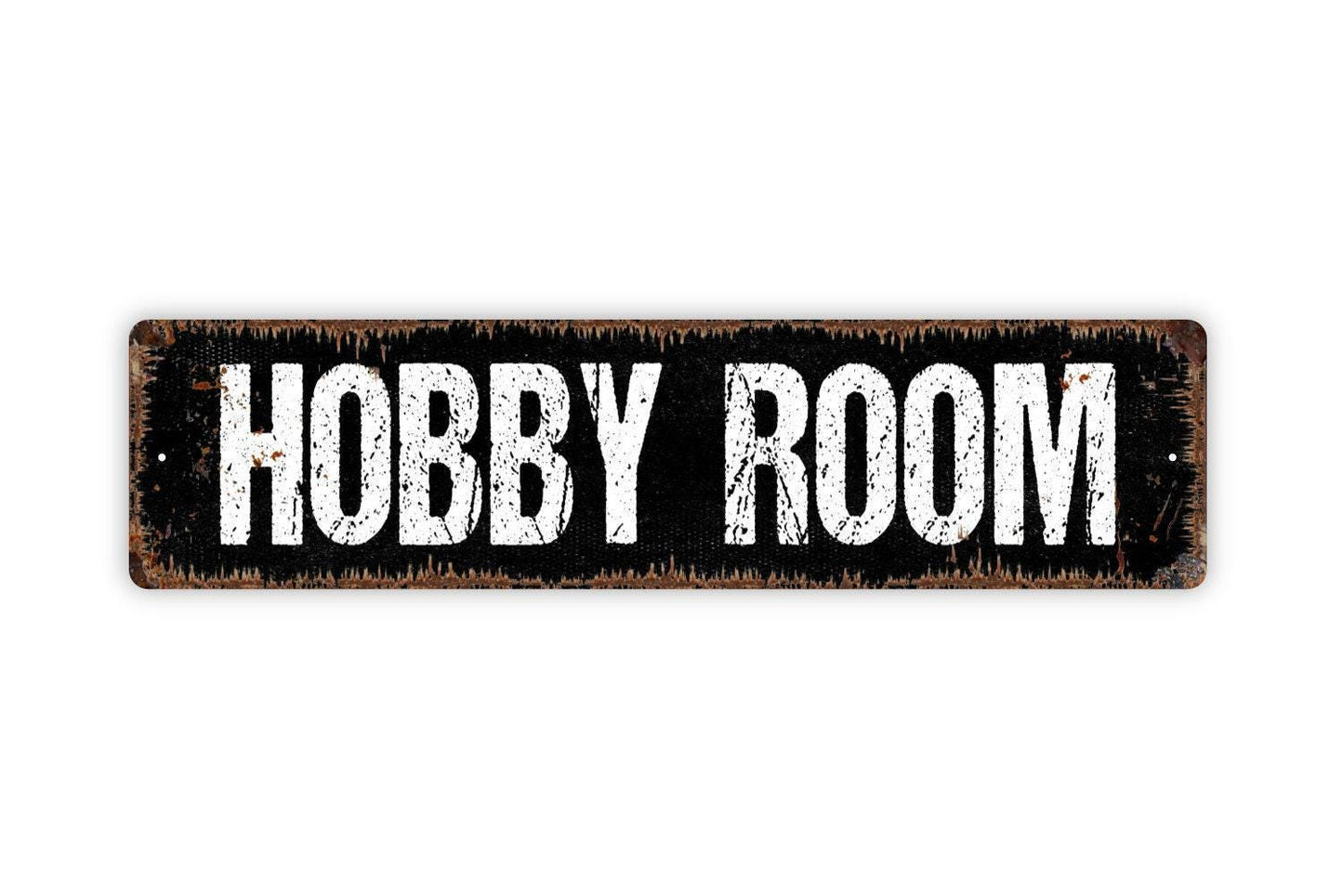 Hobby Room Sign - Vinyl Sticker Or  Street Metal Sign or Door Name Plate Plaque