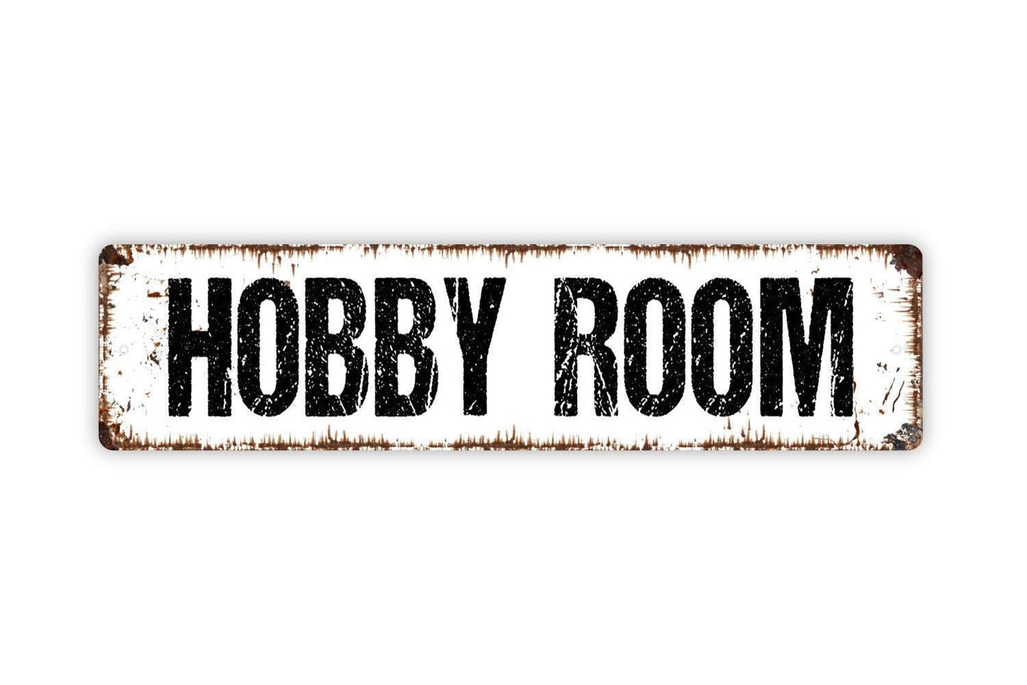Hobby Room Sign - Vinyl Sticker Or  Street Metal Sign or Door Name Plate Plaque