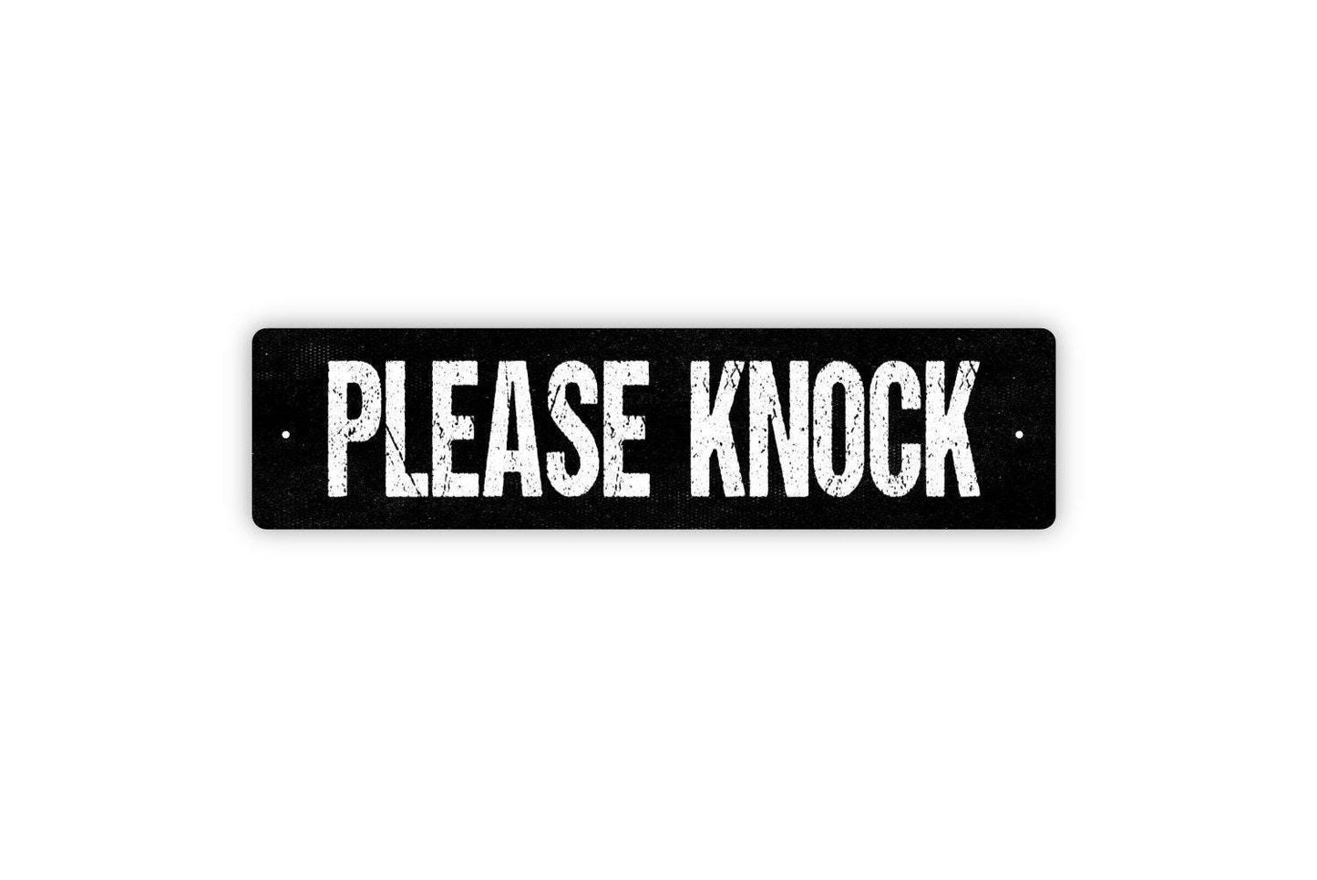 Please Knock Sign - Front Door Sign Private Residence Vinyl Sticker Or  Street Sign or Door Name Plate Plaque
