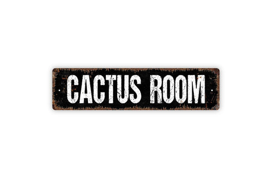 Cactus Room Sign - Gardening Farmers Market Produce Butterfly Vinyl Sticker Or  Street Metal Sign or Door Name Plate Plaque