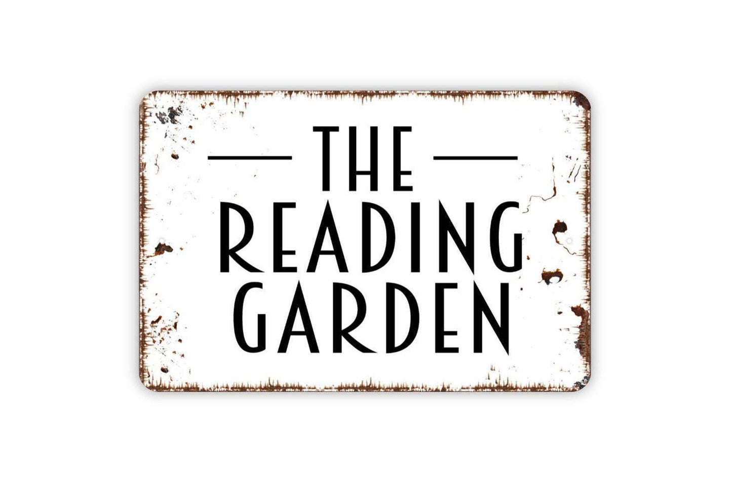 The Reading Garden Sign Metal or Vinyl Sticker | Book Lover Outdoor Decor | Library Garden Sign | Literary Wall Art | Reading Nook Sign