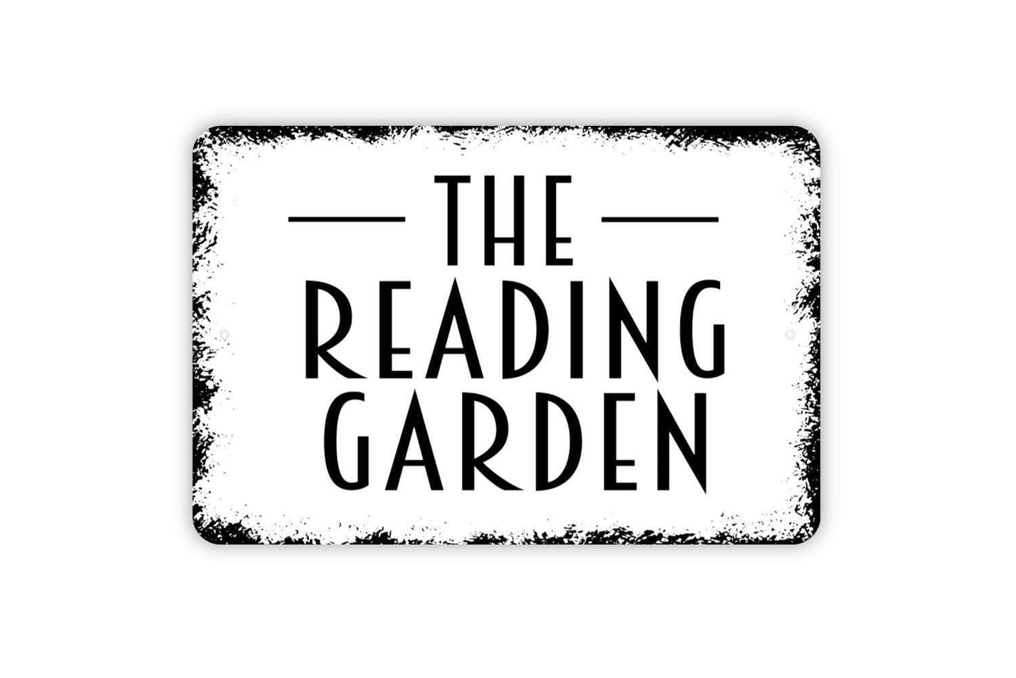 The Reading Garden Sign Metal or Vinyl Sticker | Book Lover Outdoor Decor | Library Garden Sign | Literary Wall Art | Reading Nook Sign