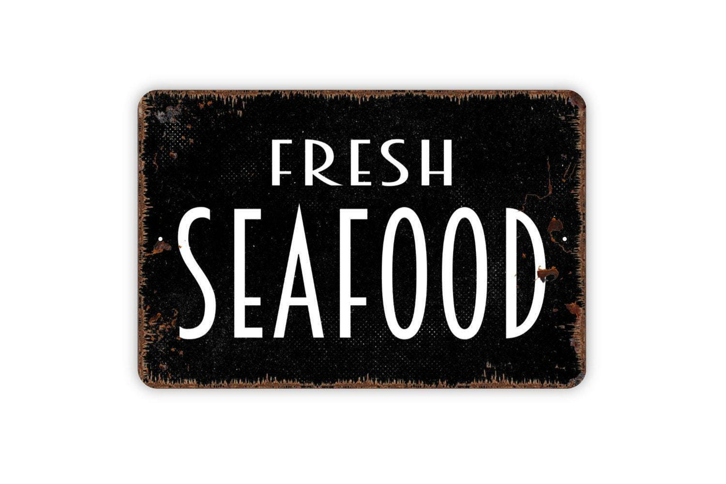 Fresh Seafood Sign - Kitchen Metal Wall Art