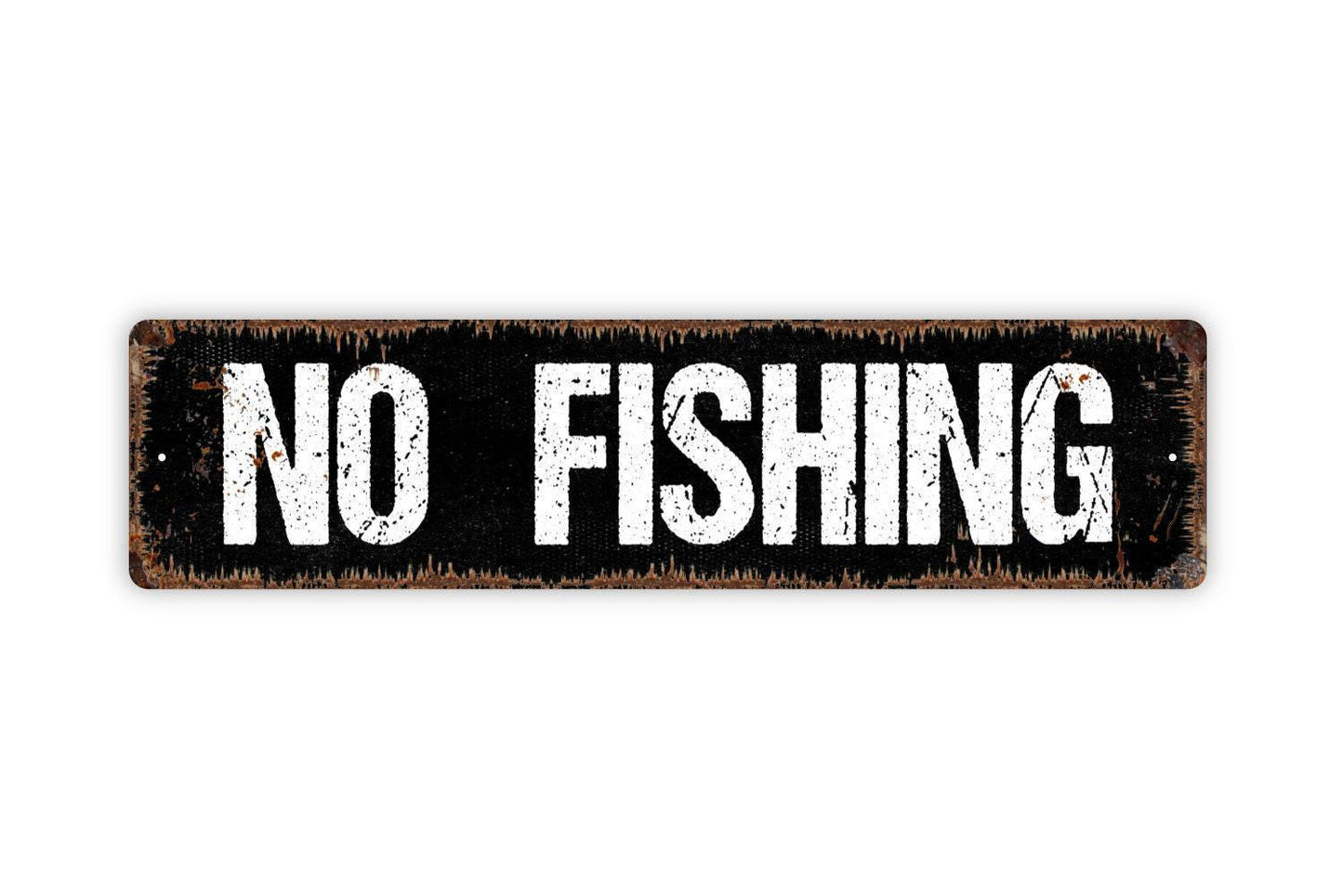 No Fishing Sign - No Trespassing Private Pond Lake Stream Property Vinyl Sticker Or  Street Metal Sign or Door Name Plate Plaque