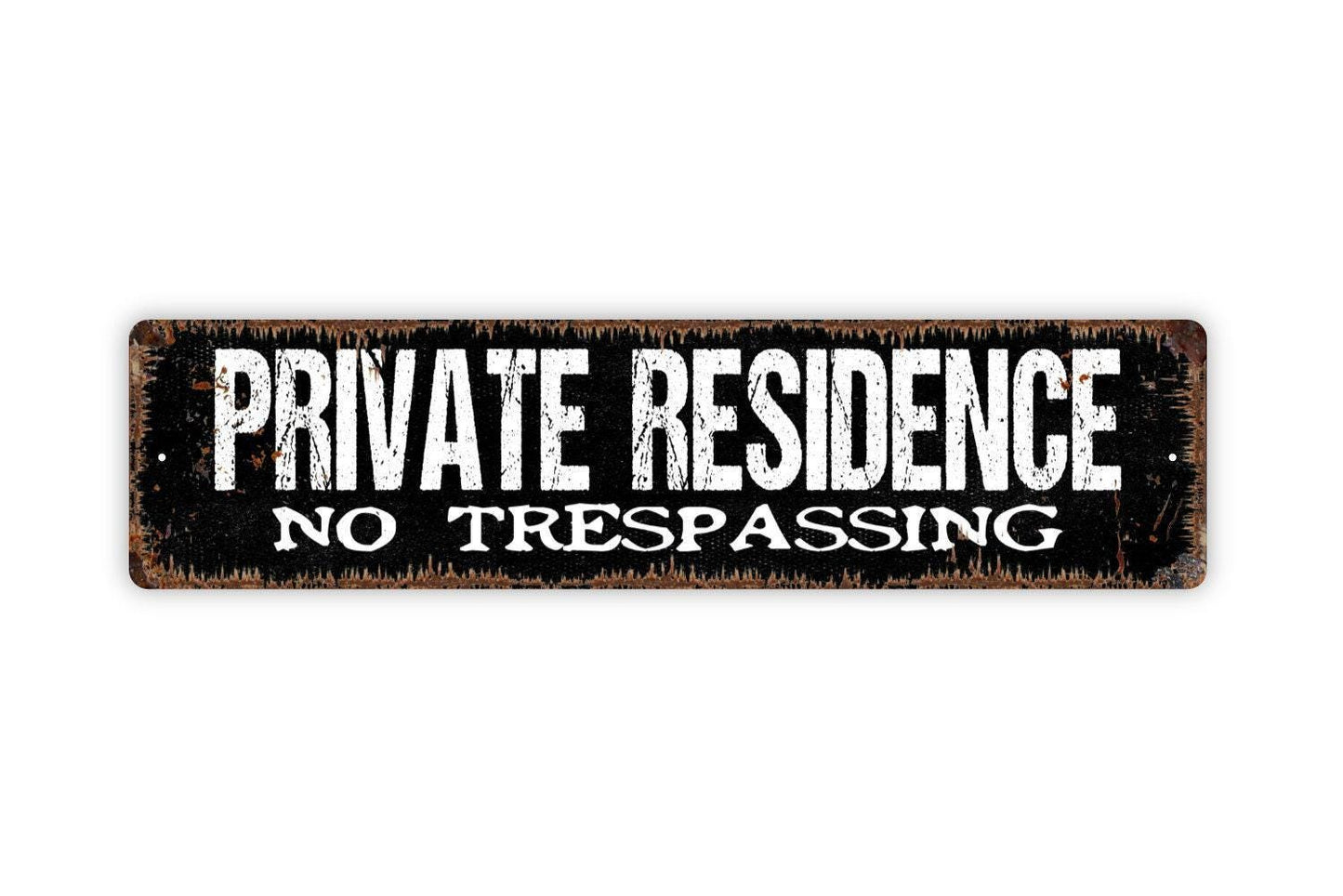 Private Residence No Trespassing Sign | Property Security Warning | Metal Sign or Vinyl Sticker for Home, Yard, Driveway, or Gate