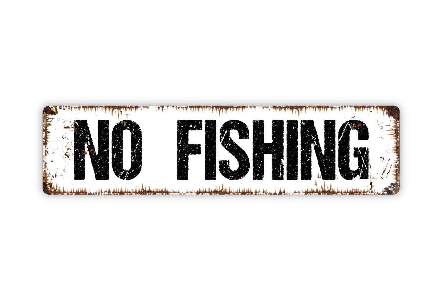 No Fishing Sign - No Trespassing Private Pond Lake Stream Property Vinyl Sticker Or  Street Metal Sign or Door Name Plate Plaque