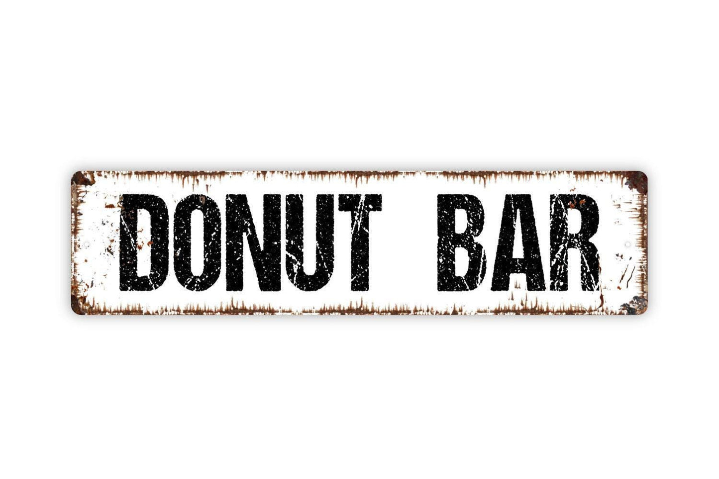 Donut Bar Sign - Doughnuts Breakfast Bakery Baked Goods Kitchen Pantry Vinyl Sticker Or  Street Metal Sign or Door Name Plate Plaque