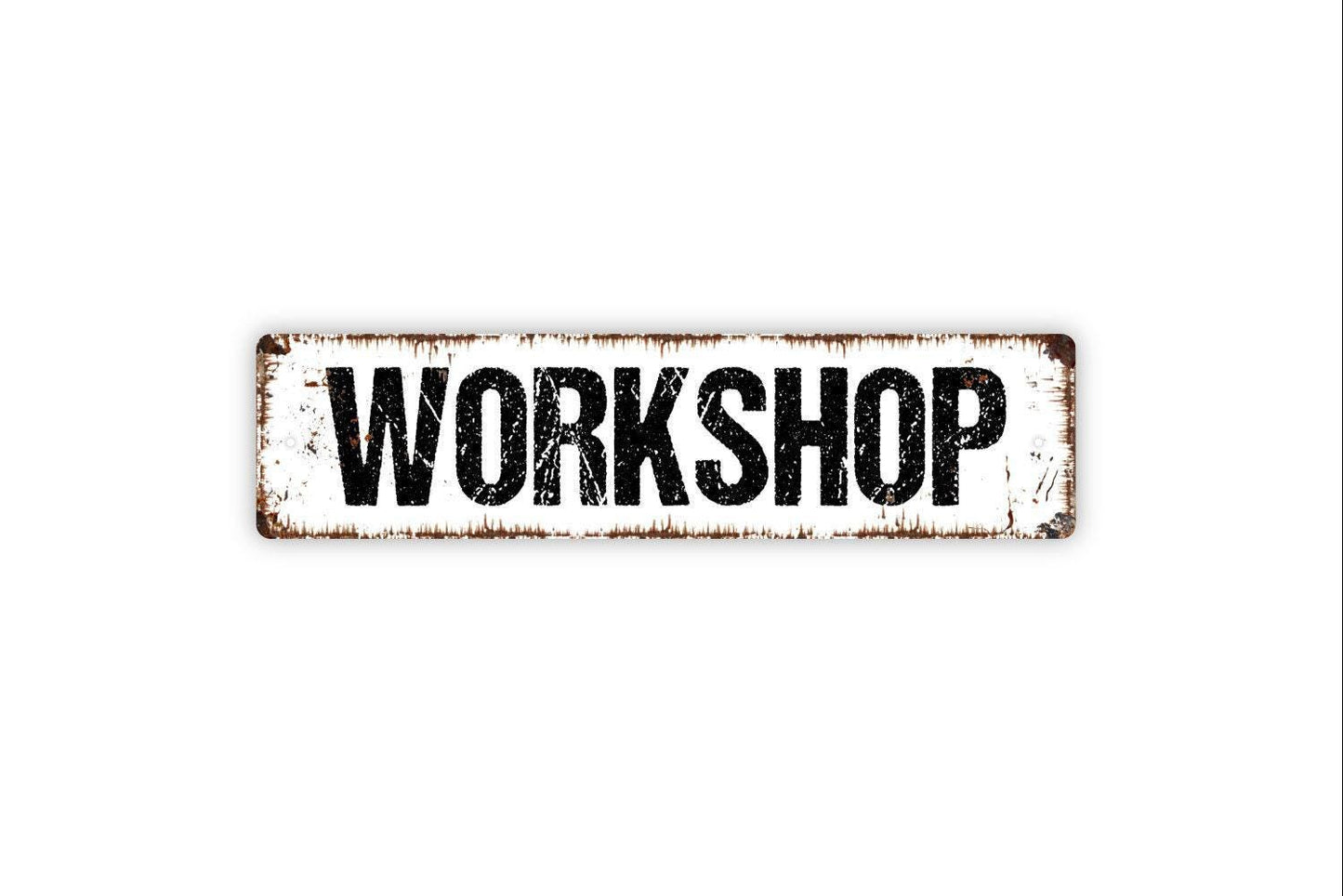 Workshop Sign | Rustic Garage Wall Decor | Farmhouse Tool Shop Sign | Custom Metal Sign or Vinyl Sticker | Craftsman or DIY Wall Art