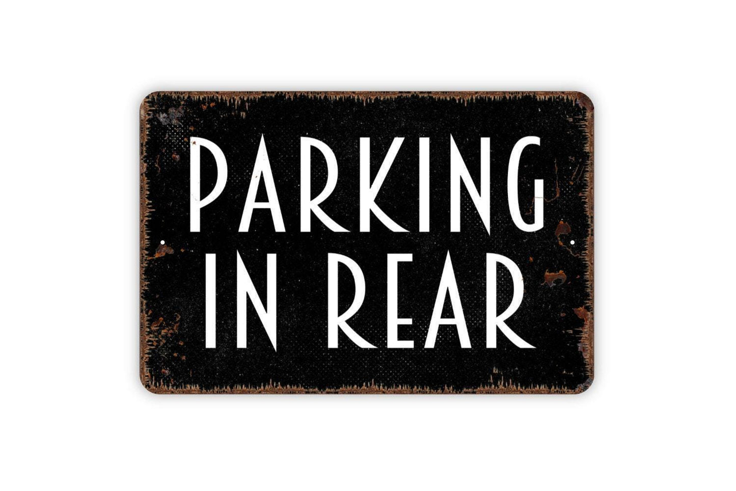 Parking In Rear Sign | Business, Office, or Storefront Directional Wall Sign | Metal Property Parking Sign or Vinyl Sticker Notice Décor