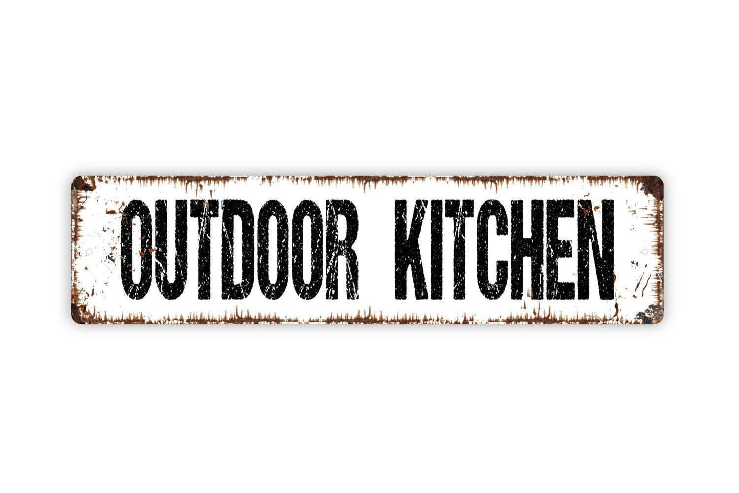 Outdoor Kitchen Sign - Backyard Grill Station Patio Vinyl Sticker Or  Street Metal Sign or Door Name Plate Plaque