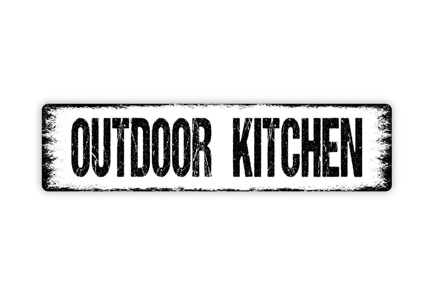 Outdoor Kitchen Sign - Backyard Grill Station Patio Vinyl Sticker Or  Street Metal Sign or Door Name Plate Plaque