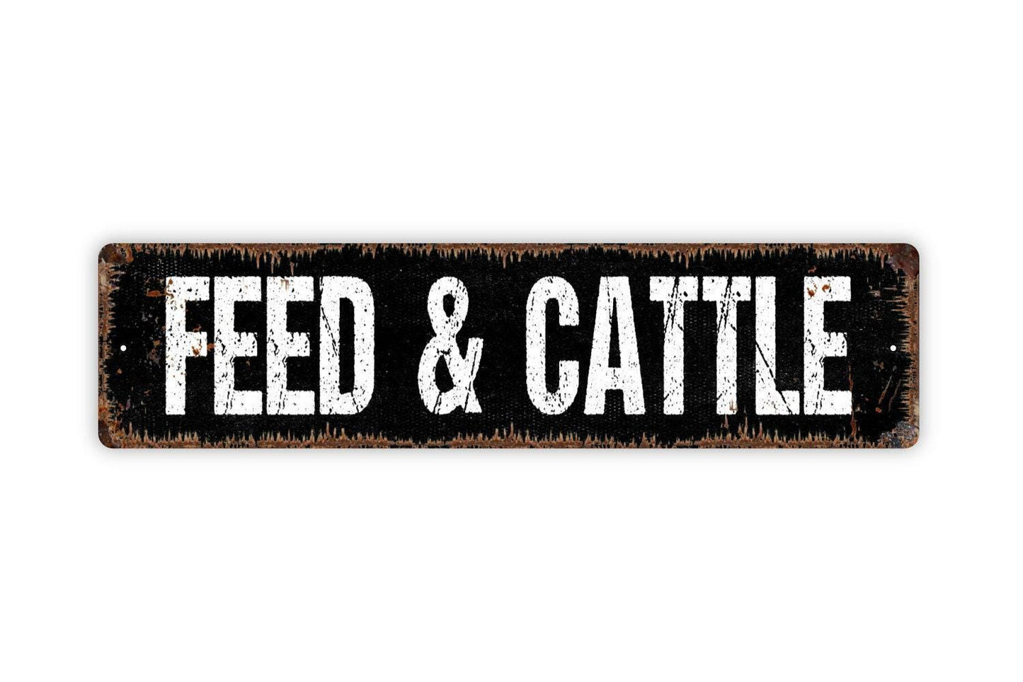 Feed and Cattle Sign - Farm Ranch Company Co Vinyl Sticker Or  Street Metal Sign or Door Name Plate Plaque