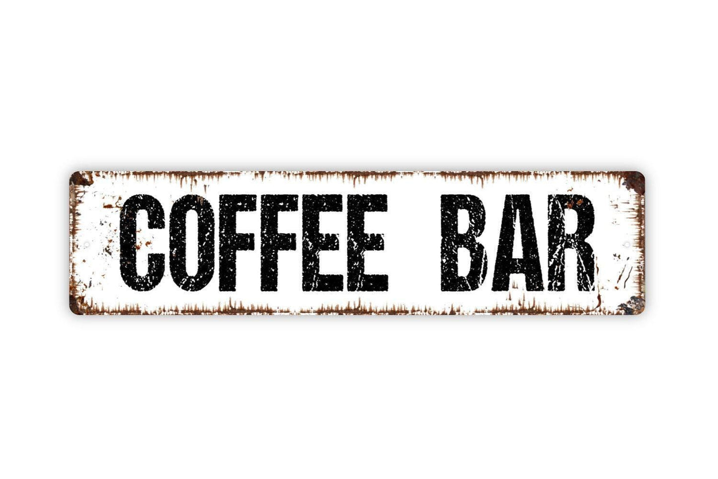 Coffee Bar Sign - Vinyl Sticker Or  Metal Street Sign or Door Name Plate Plaque