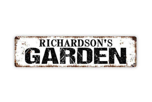 Personalized Garden Sign, Custom Metal Sign, Vinyl Sticker Or  Street Sign or Door Name Plate Plaque