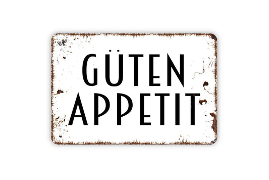 Guten Appetit Sign - Enjoy Your Meal Metal Kitchen Wall Art