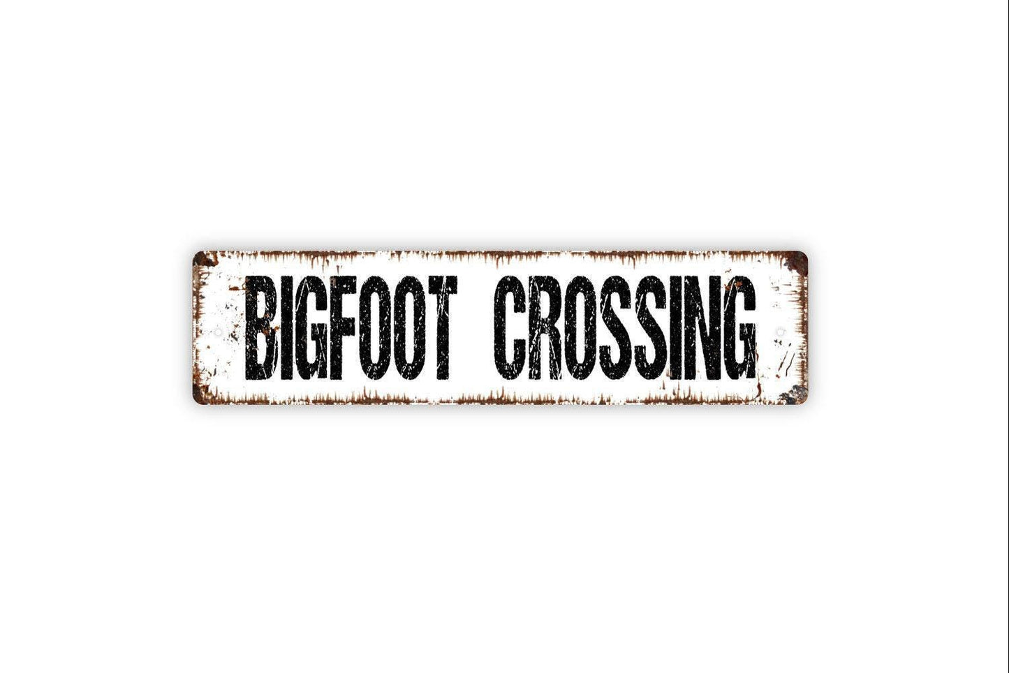 Bigfoot Crossing Sign | Rustic Outdoor Wall Decor | Funny Sasquatch Yard Sign | Custom Metal Sign or Vinyl Sticker | Cabin or Lodge Art
