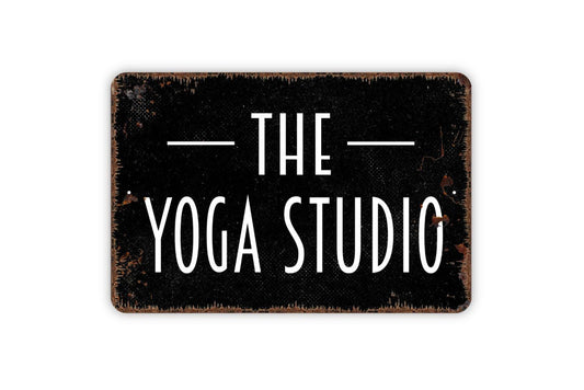The Yoga Studio Sign | Meditation Mindfulness Wall Decor | Metal Sign or Vinyl Sticker for Home Gym Spa Classroom Studio