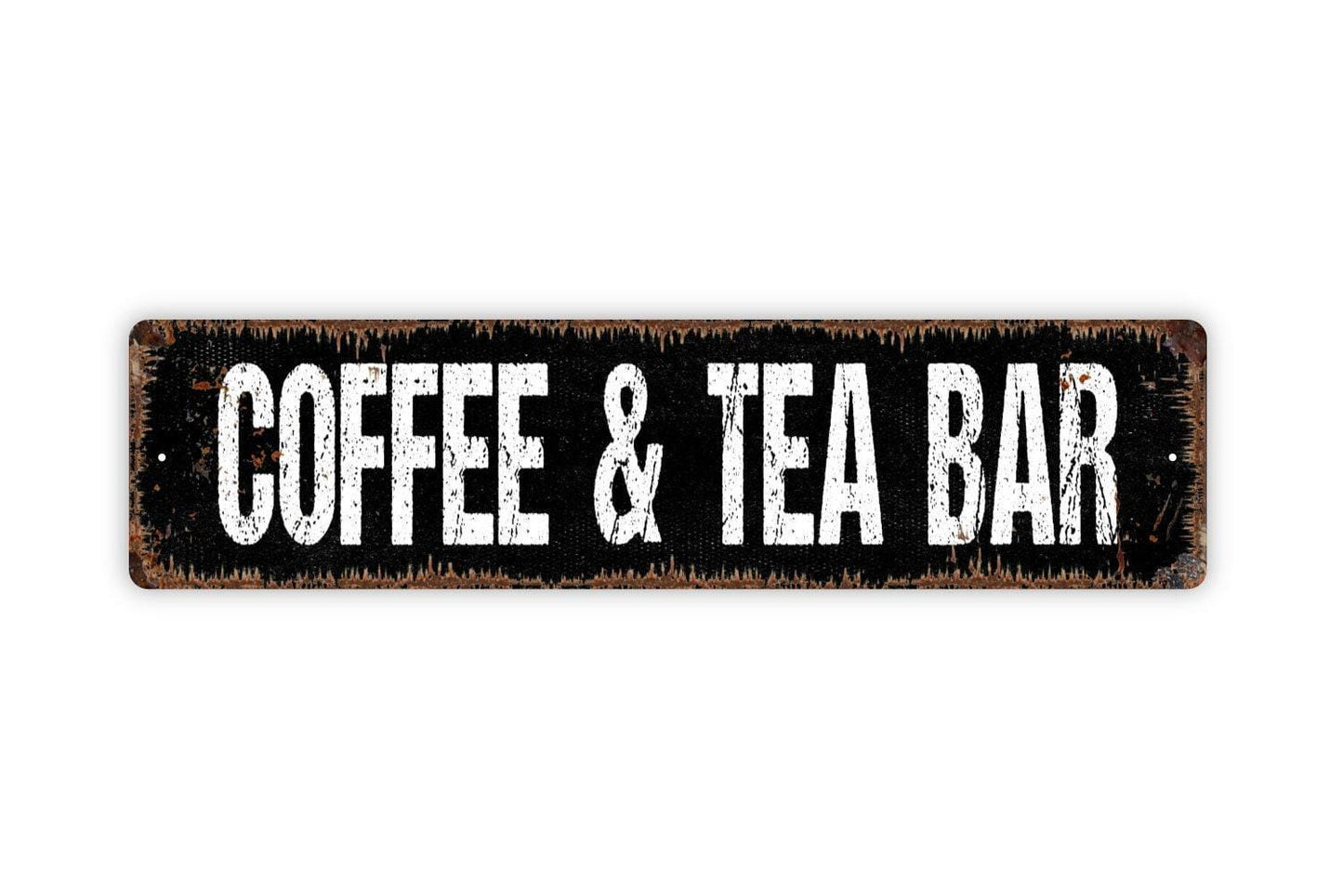 Coffee and Tea Bar Sign - Vinyl Sticker Or  Metal Street Sign or Door Name Plate Plaque
