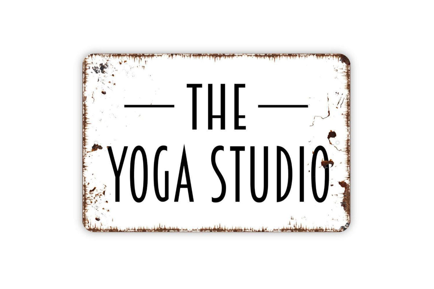 The Yoga Studio Sign | Meditation Mindfulness Wall Decor | Metal Sign or Vinyl Sticker for Home Gym Spa Classroom Studio