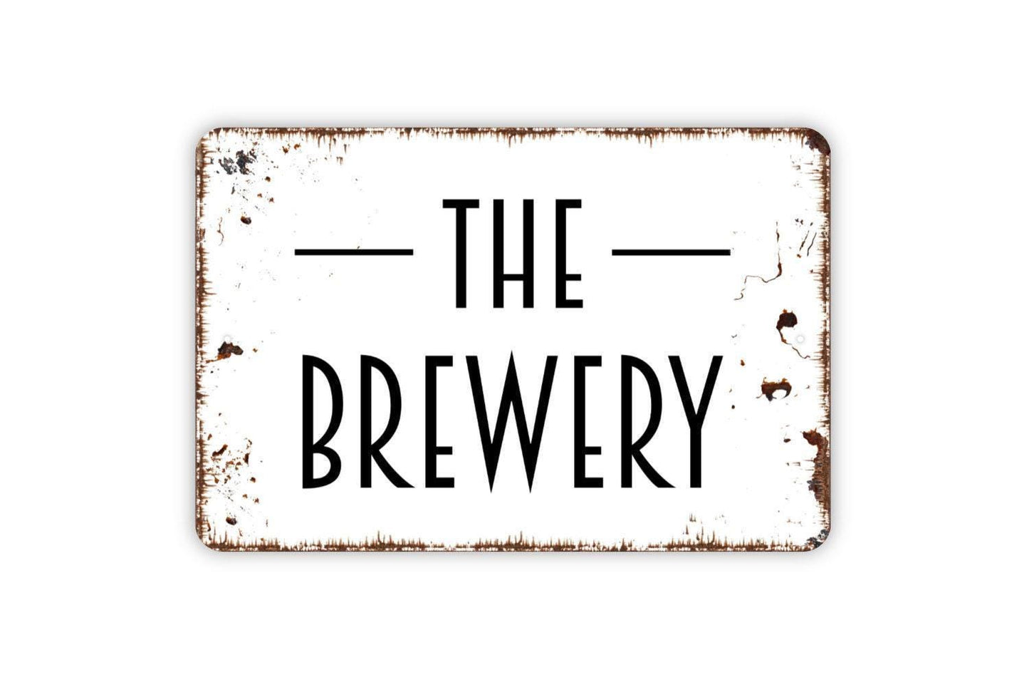 The Brewery Sign | Rustic Beer Bar Pub Wall Decor | Metal Sign or Vinyl Sticker for Kitchen Man Cave Lounge Restaurant