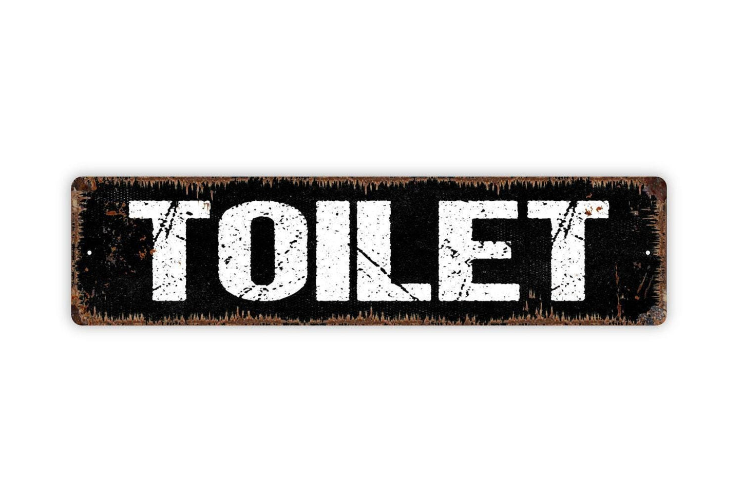 Toilet Sign - Bathroom Restroom Toilette El Bano Guest Bath Vinyl Sticker Or  Street Metal Sign or Door Name Plate Plaque