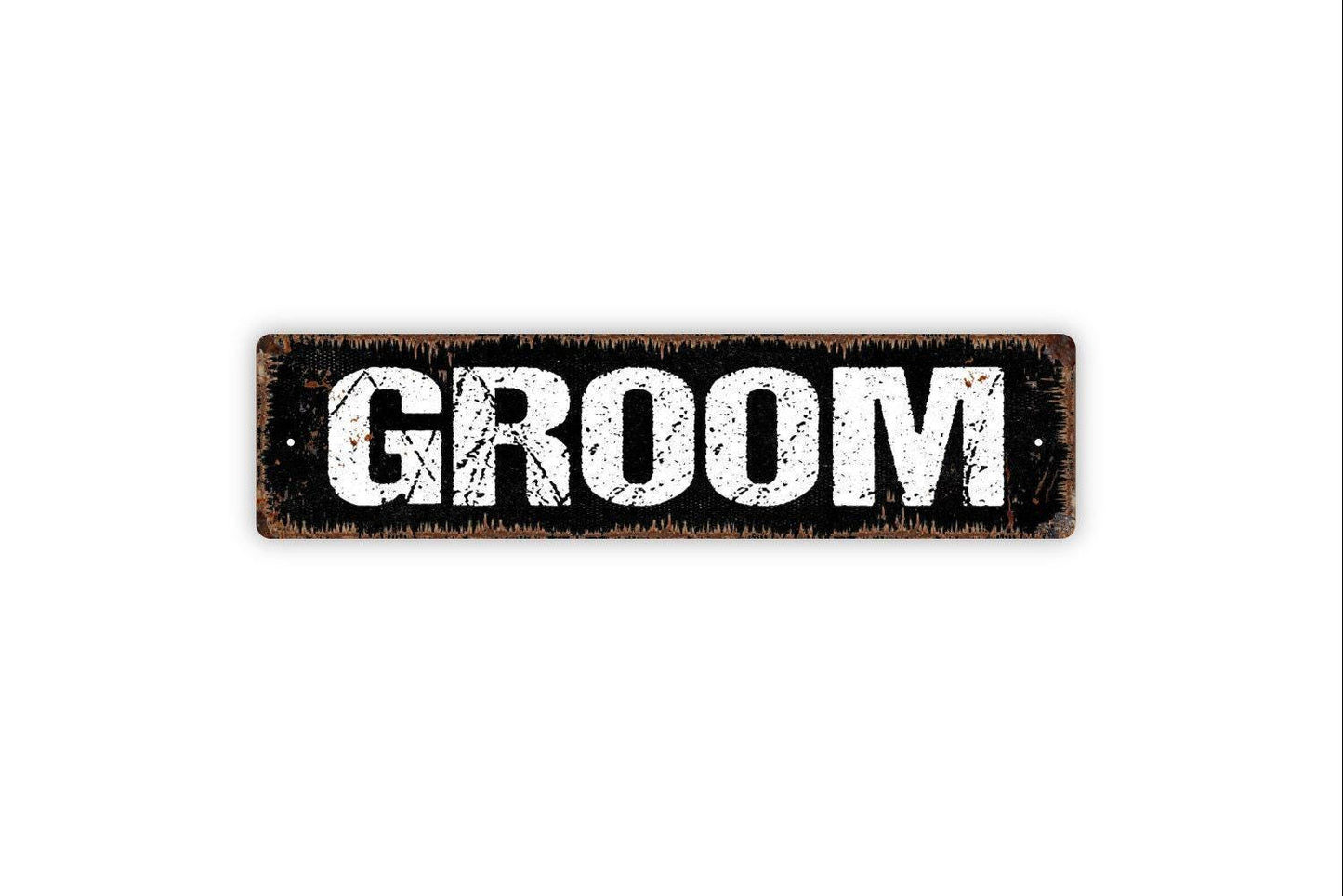 Groom Sign - Wedding Just Married Groom Best Man Room Congratulations Party Vinyl Sticker Or  Street Metal Sign or Door Name Plate Plaque