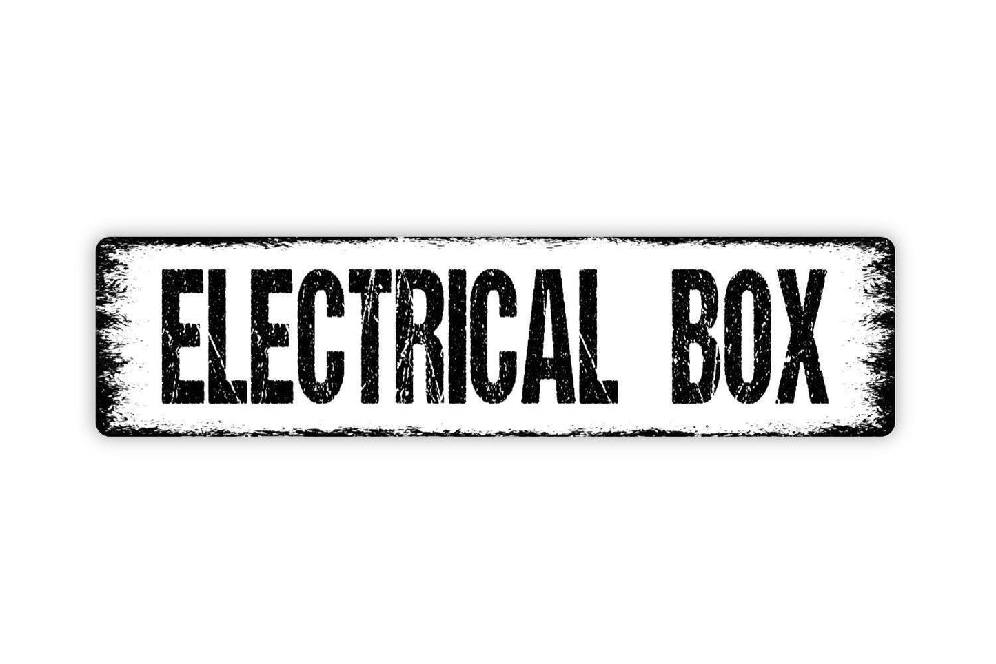 Electrical Box Sign - Electric Panel Room Electricity Danger Warning High Voltage Rustic Street Metal Sign or Door Name Plate Plaque