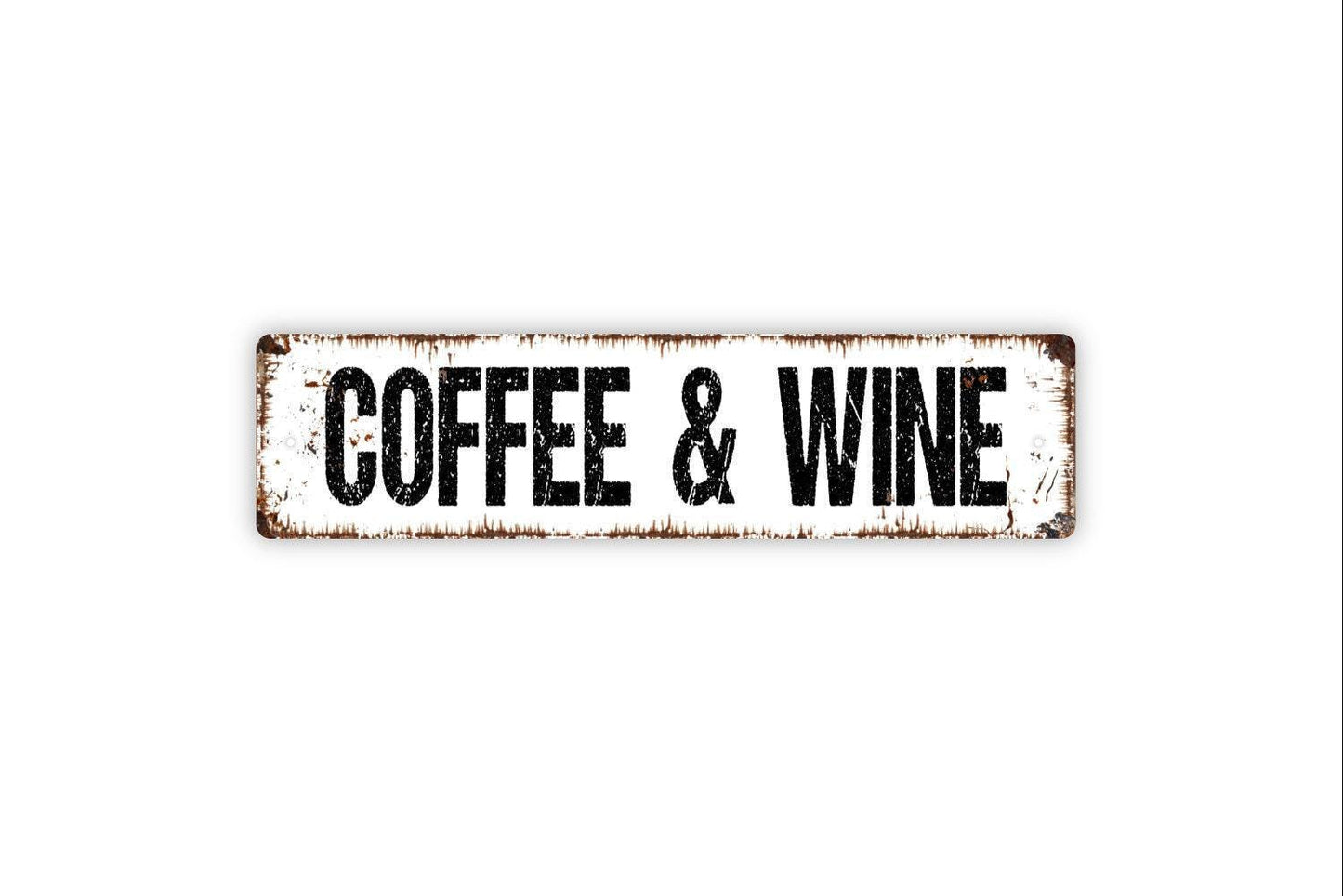 Coffee and Wine Sign - Bistro Coffee Bar Winery Coffee House Shop Cafe Vinyl Sticker Or  Street Metal Sign or Door Name Plate Plaque