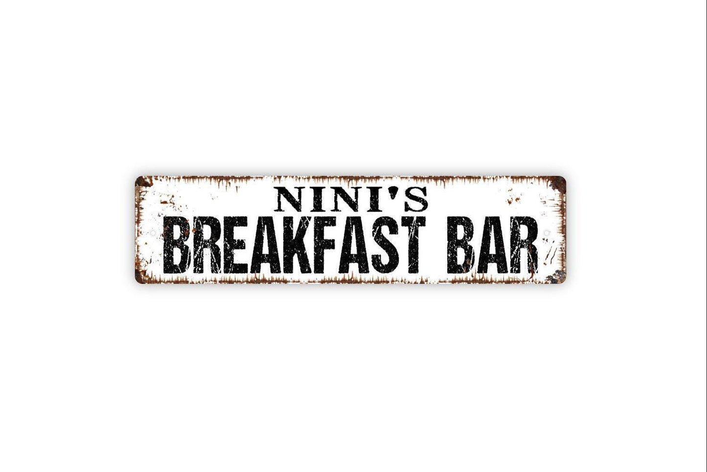 Personalized Breakfast Bar Sign - Kitchen Pantry Custom Vinyl Sticker Or  Street Metal Sign or Door Name Plate Plaque
