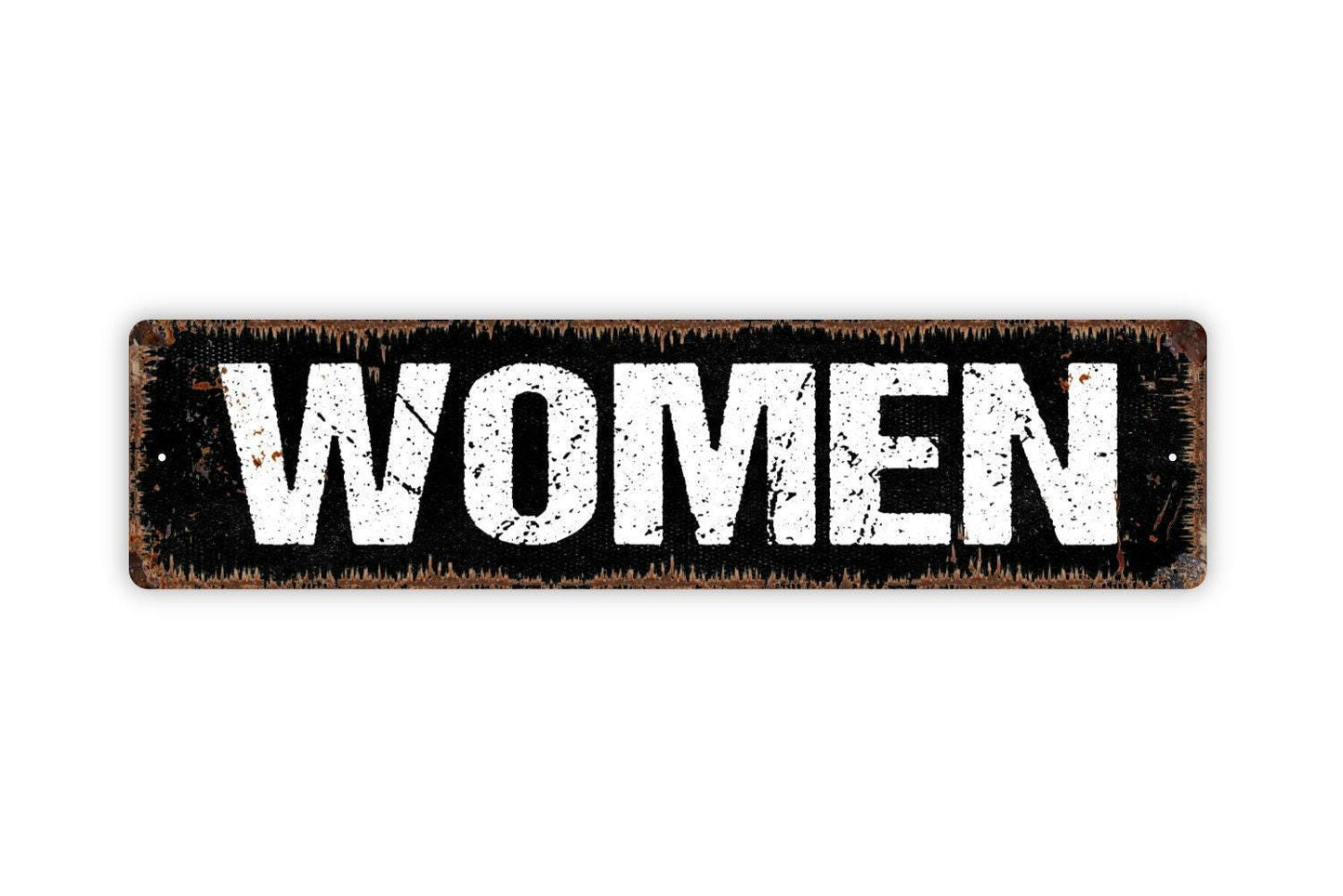 Women Sign - Bathroom Restroom Gals Girls Female El Bano Water Closet Vinyl Sticker Or  Street Metal Sign or Door Name Plate Plaque