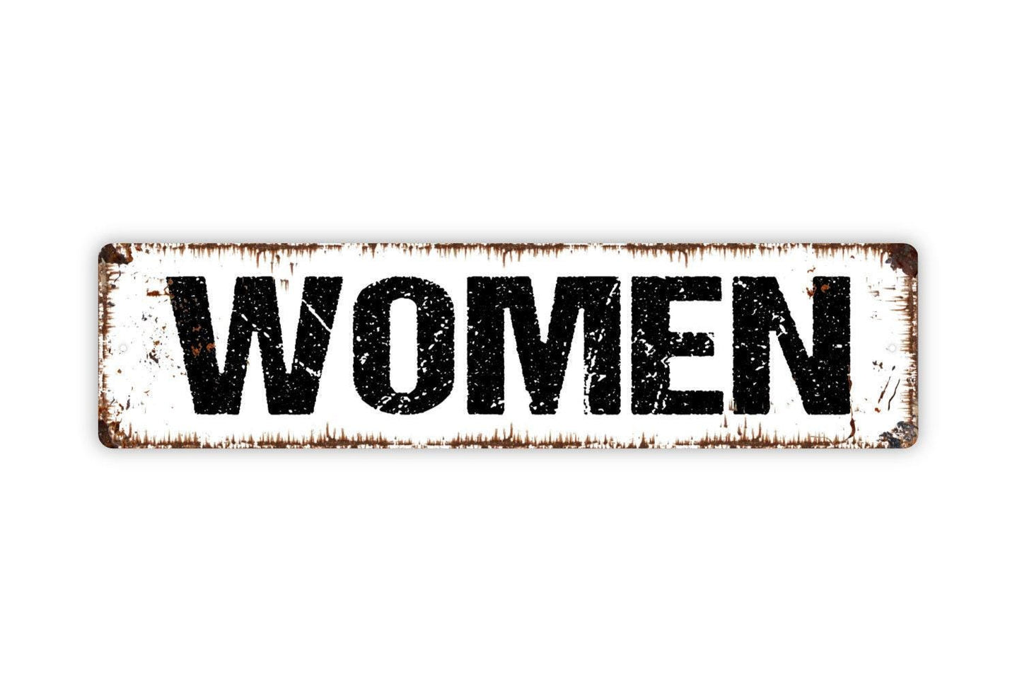 Women Sign - Bathroom Restroom Gals Girls Female El Bano Water Closet Vinyl Sticker Or  Street Metal Sign or Door Name Plate Plaque