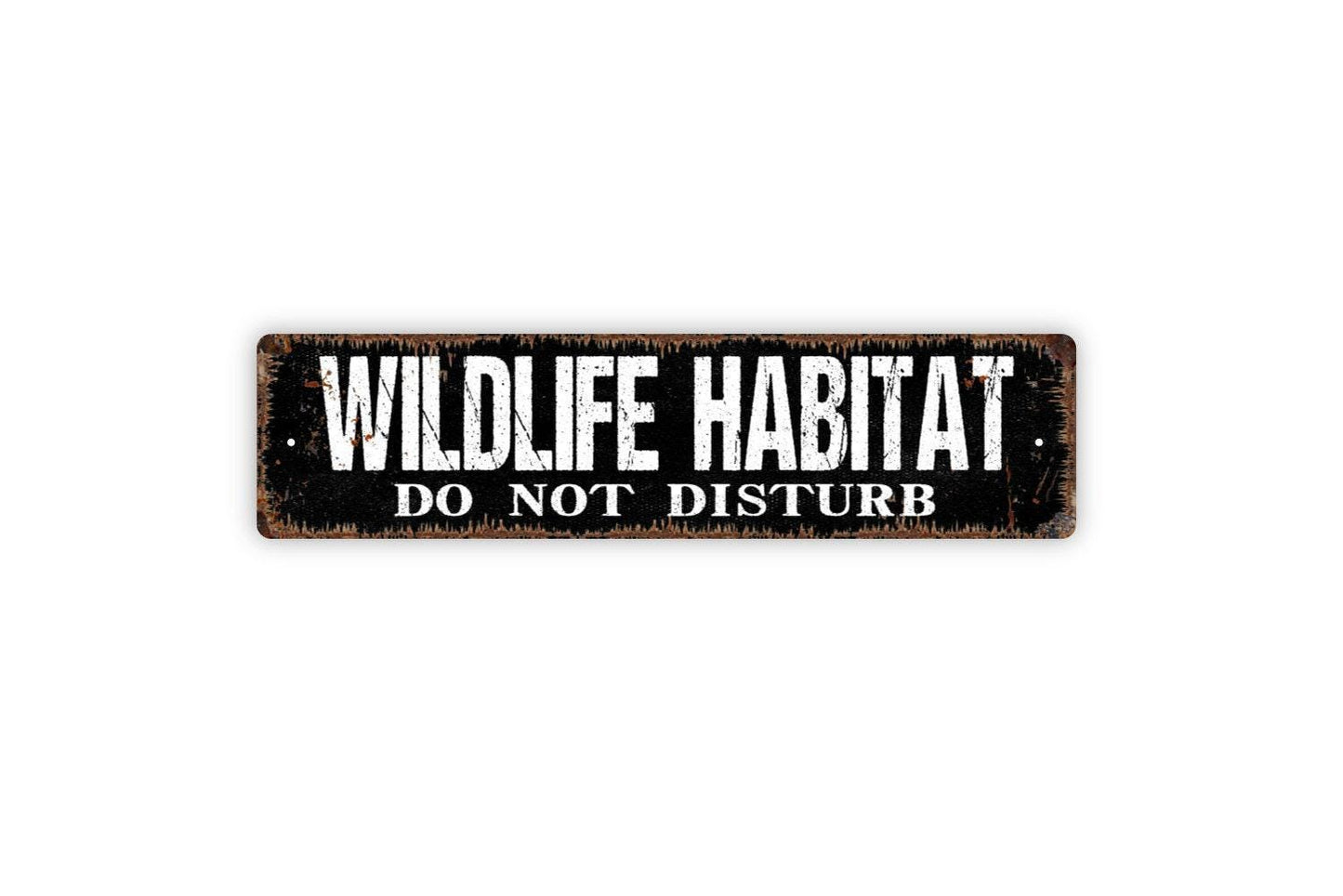 Wildlife Habitat Do Not Disturb Sign - Beware Caution Do Not Touch Wild Animals Rustic Street Metal Sign or Door Name Plate Plaque