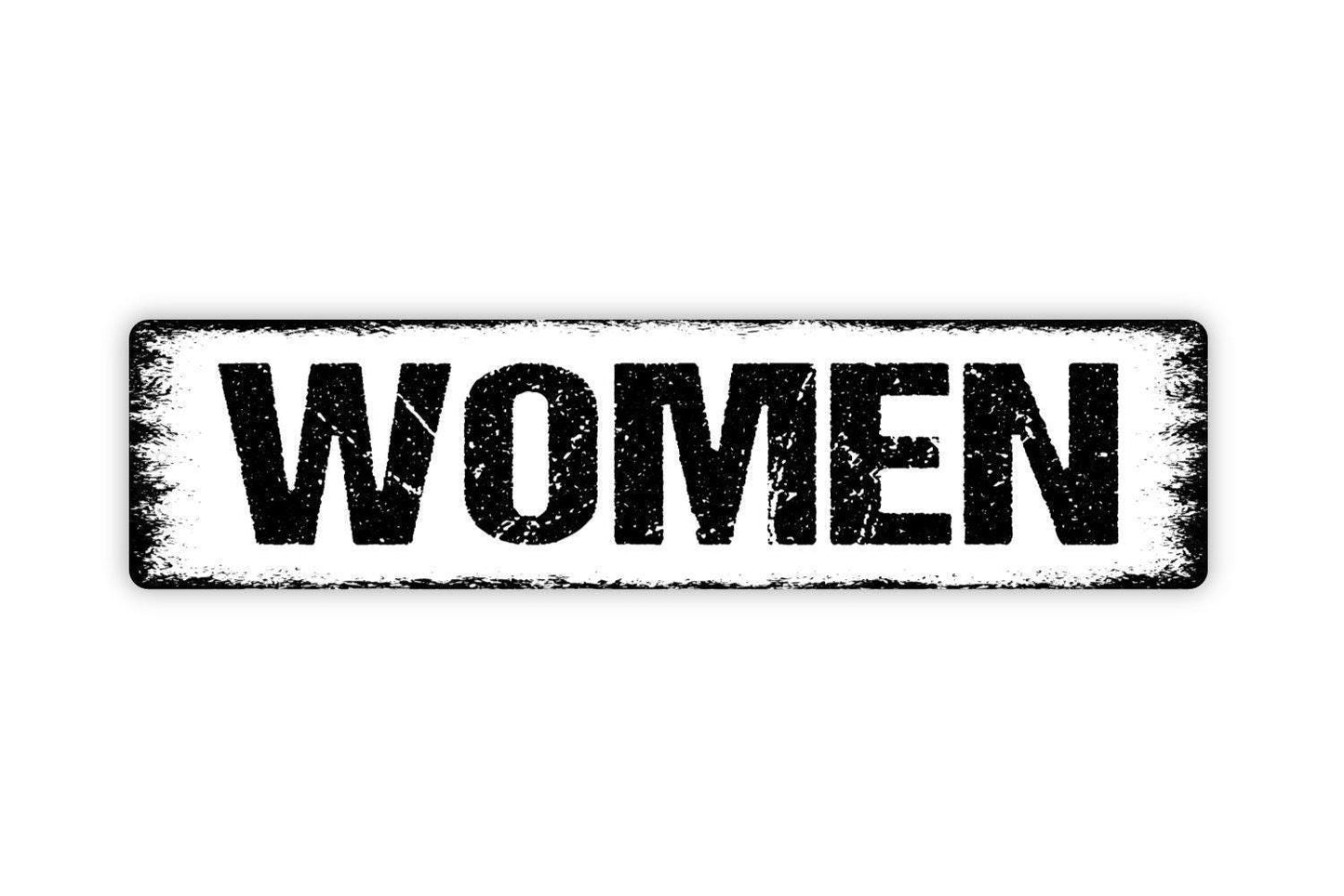 Women Sign - Bathroom Restroom Gals Girls Female El Bano Water Closet Vinyl Sticker Or  Street Metal Sign or Door Name Plate Plaque