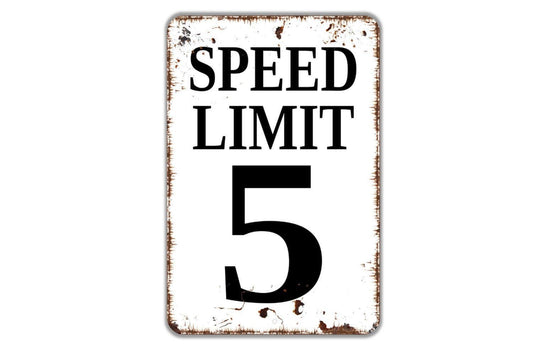 Custom Speed Limit Sign - Metal Indoor or Outdoor Wall Art Metal Sign