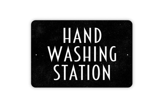 Hand Washing Station Sign - Employee Children Restroom School Work Office Restaurant Bathroom Metal Wall Art - Indoor or Outdoor