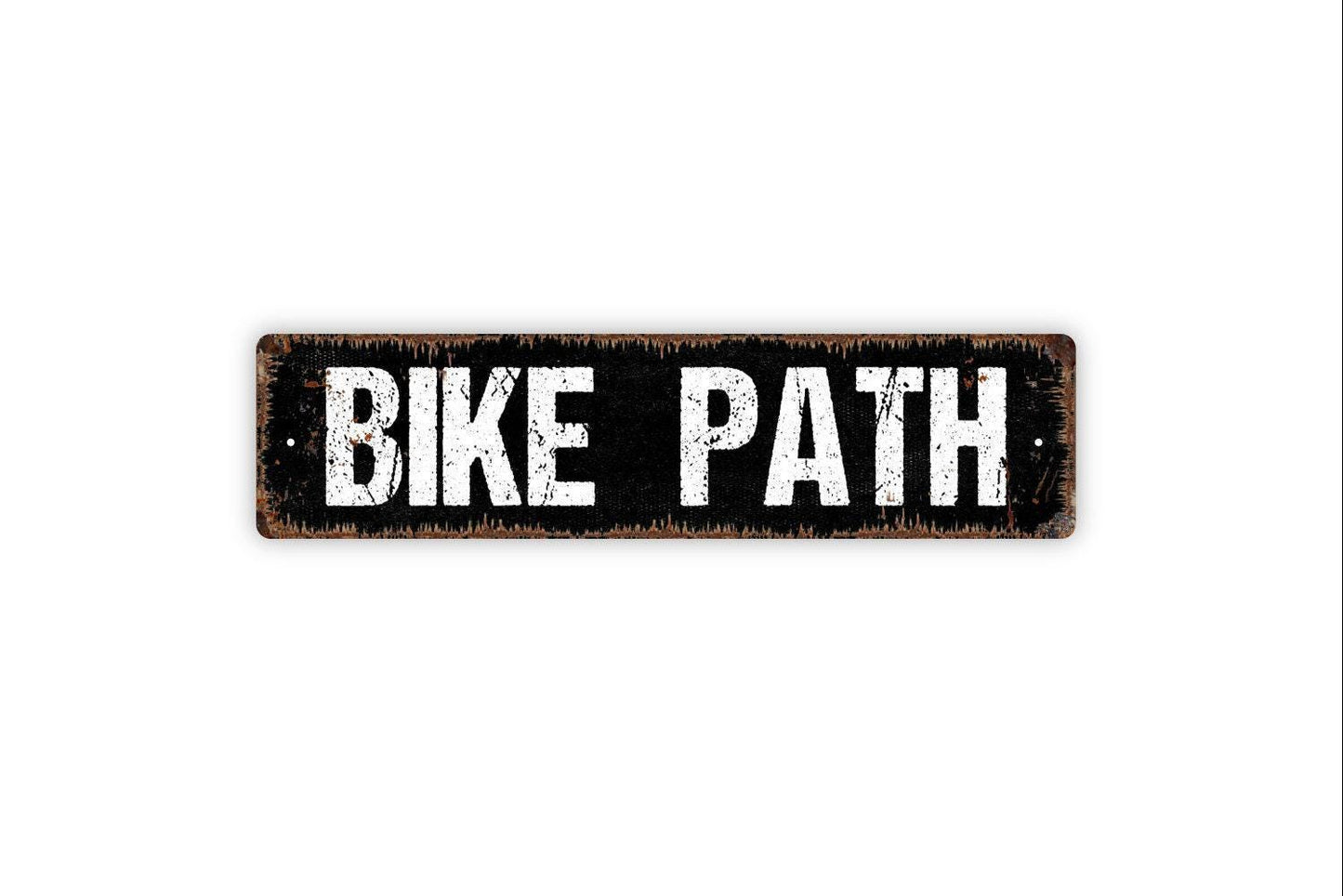 Bike Path - Bicycle Crossing Ride Trail Mountain Designated Pathway Vinyl Sticker Or  Street Metal Sign or Door Name Plate Plaque